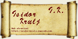 Isidor Krulj vizit kartica
